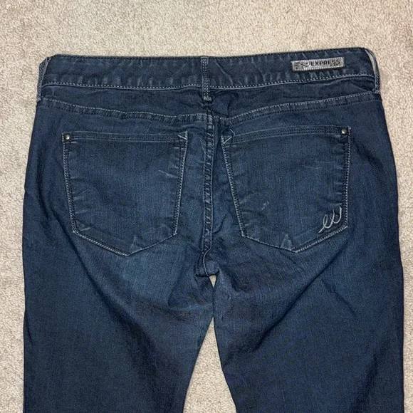 Express Stella Skinny Regular Fit Low Rise Dark Wash Stretch Denim Jeans 10 R - Picture 5 of 6